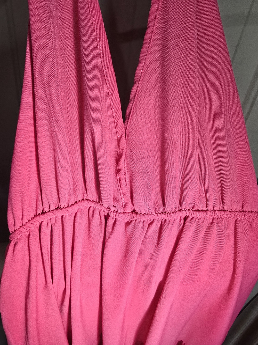 Milumia Halter Vneck Open Back Dress Sleeveless Womens Layered Maxi Sz Med
